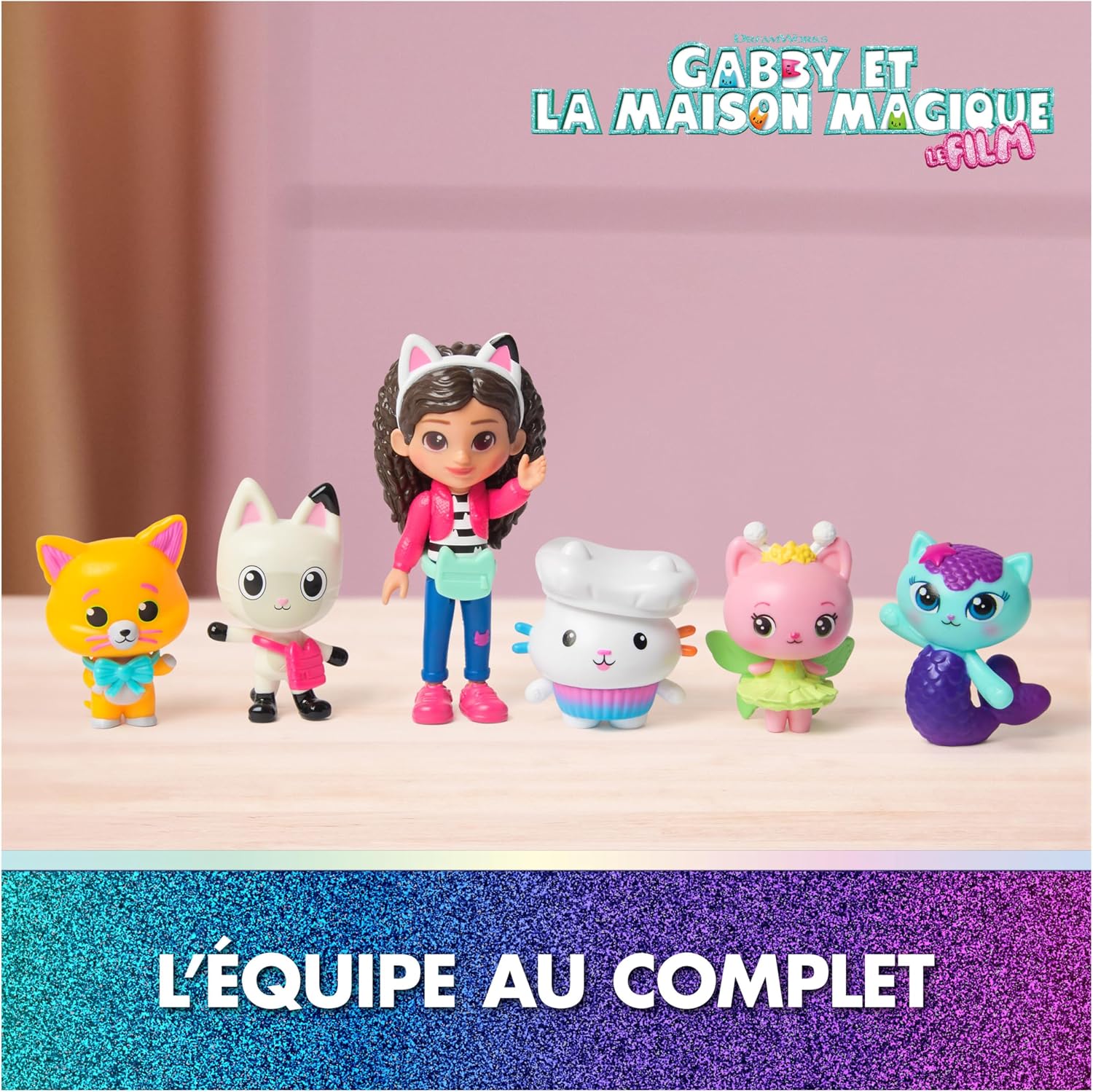 Detalle de Coffret cadeau Gabby et la Maison Magique Le Film – Gabby Dollhouse (6 figurines + 5 accessoires)