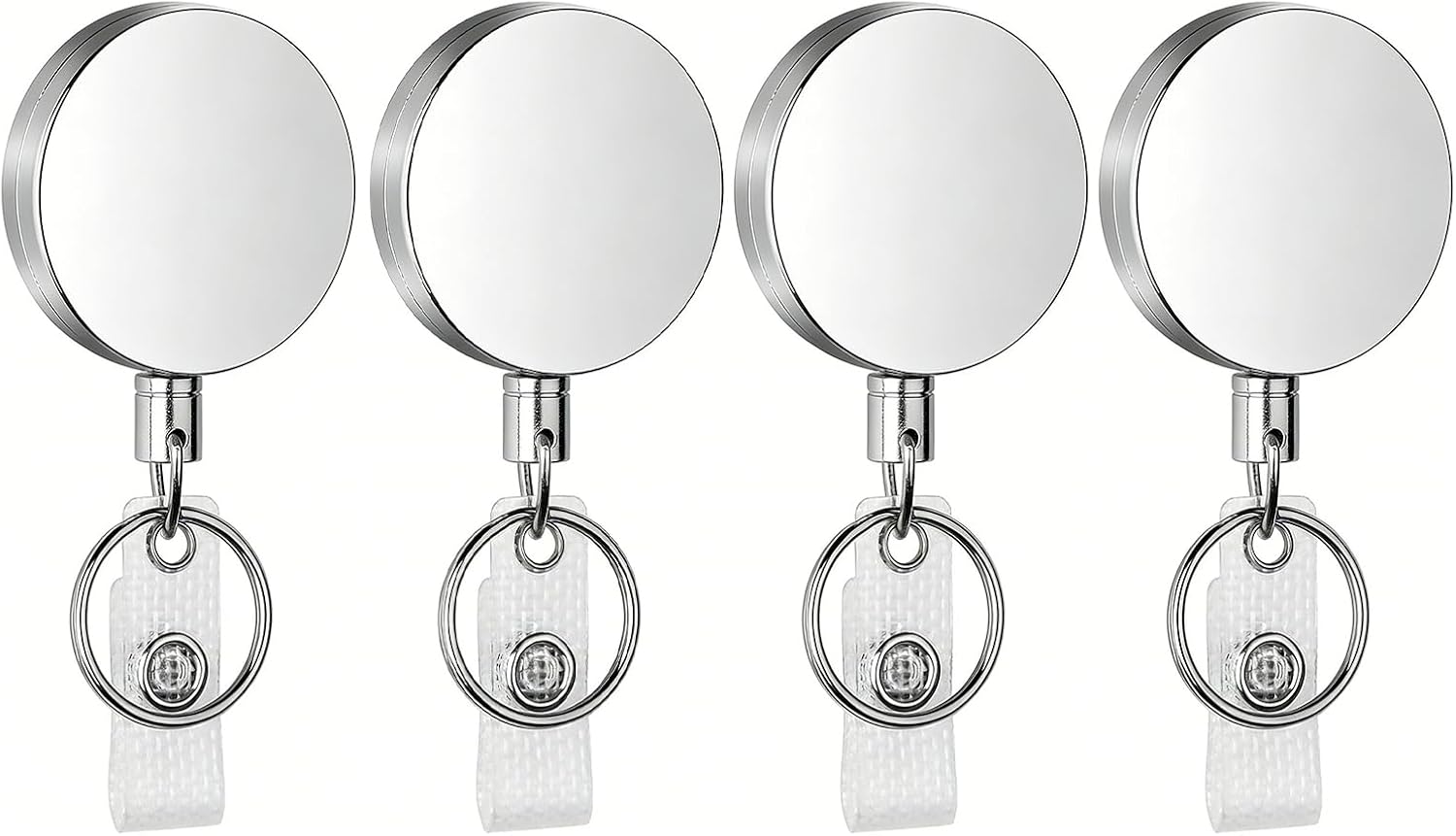 Detalle de ZY-otu uittrekbare metalen sleutelhangers, set van 4 met 65 cm staalkabel