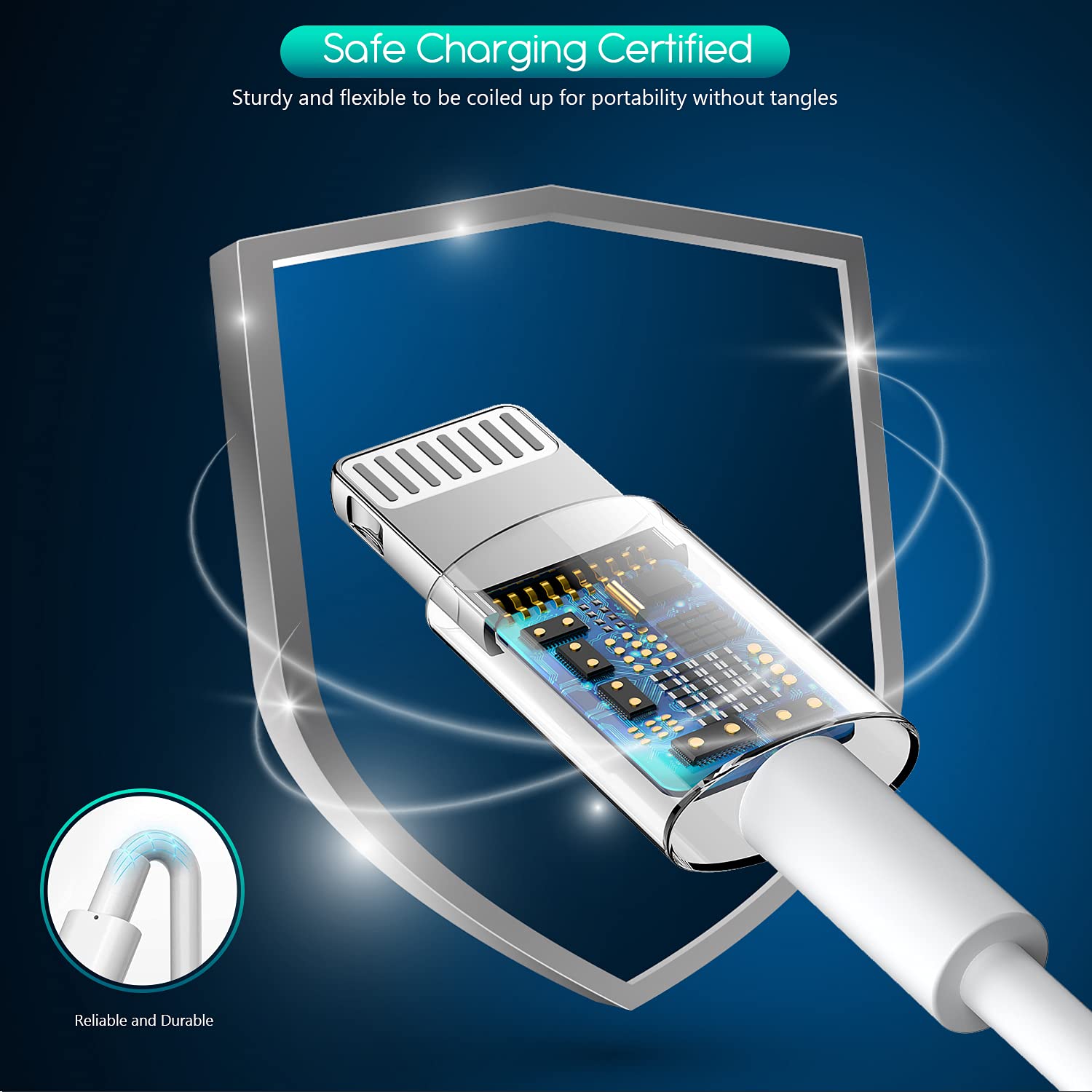 Thumbnail 3 de Extra Long iPhone Charger 10FT 2-Pack