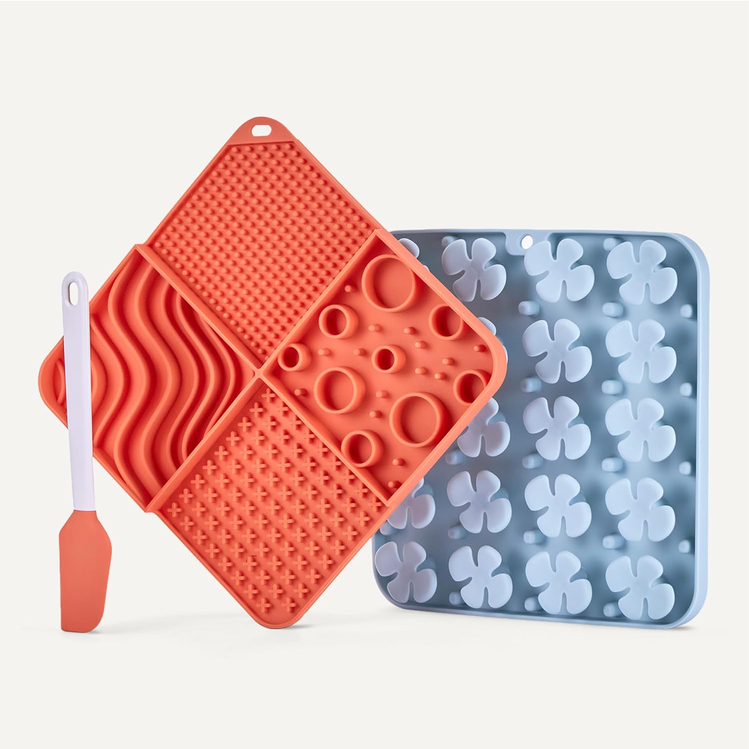 Detalle de Amazon Basics Lot de 2 Tapis d'alimentation en Silicone pour Chiens et Chats (19,7 x 19,7 cm)
