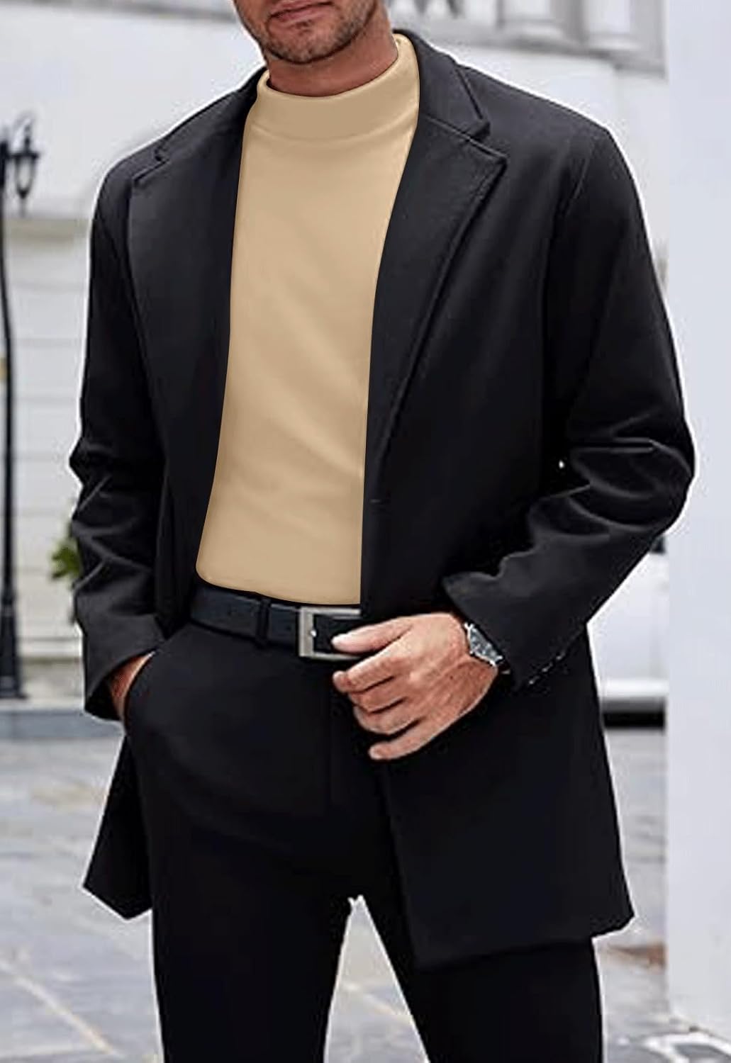 Thumbnail 1 de MLANM Men's Mock Turtleneck Jumper Underhirt – Lightweight Thermal Base Layer
