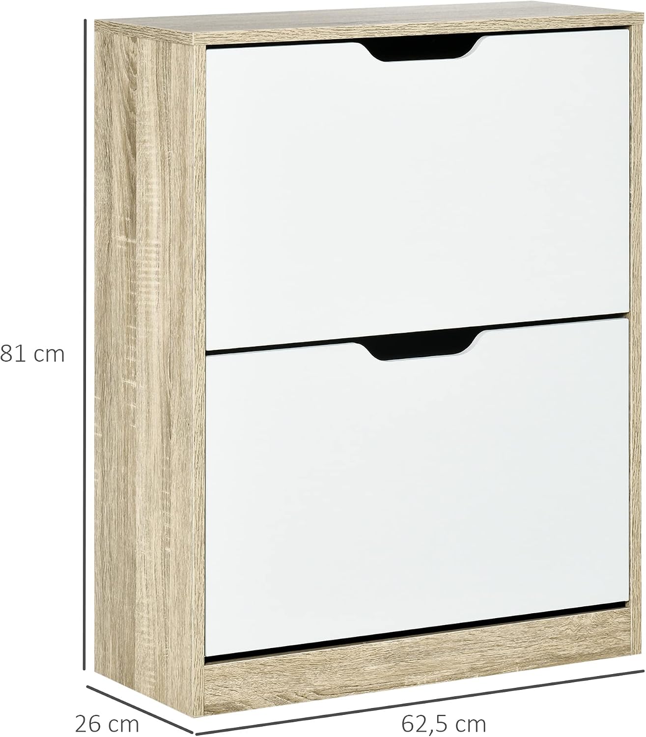 Detalle de HOMCOM Zapatero Estrecho 8 pares Roble