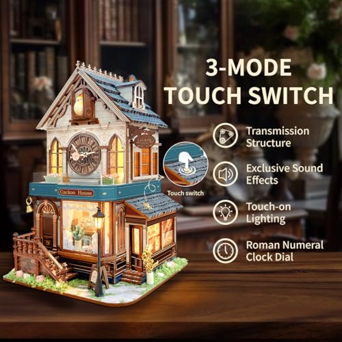 Detalle de STRUCWOOD 3D Holzpuzzle: Kuckucksuhr Haus Kit – DIY Miniaturwelt aus Massivholz