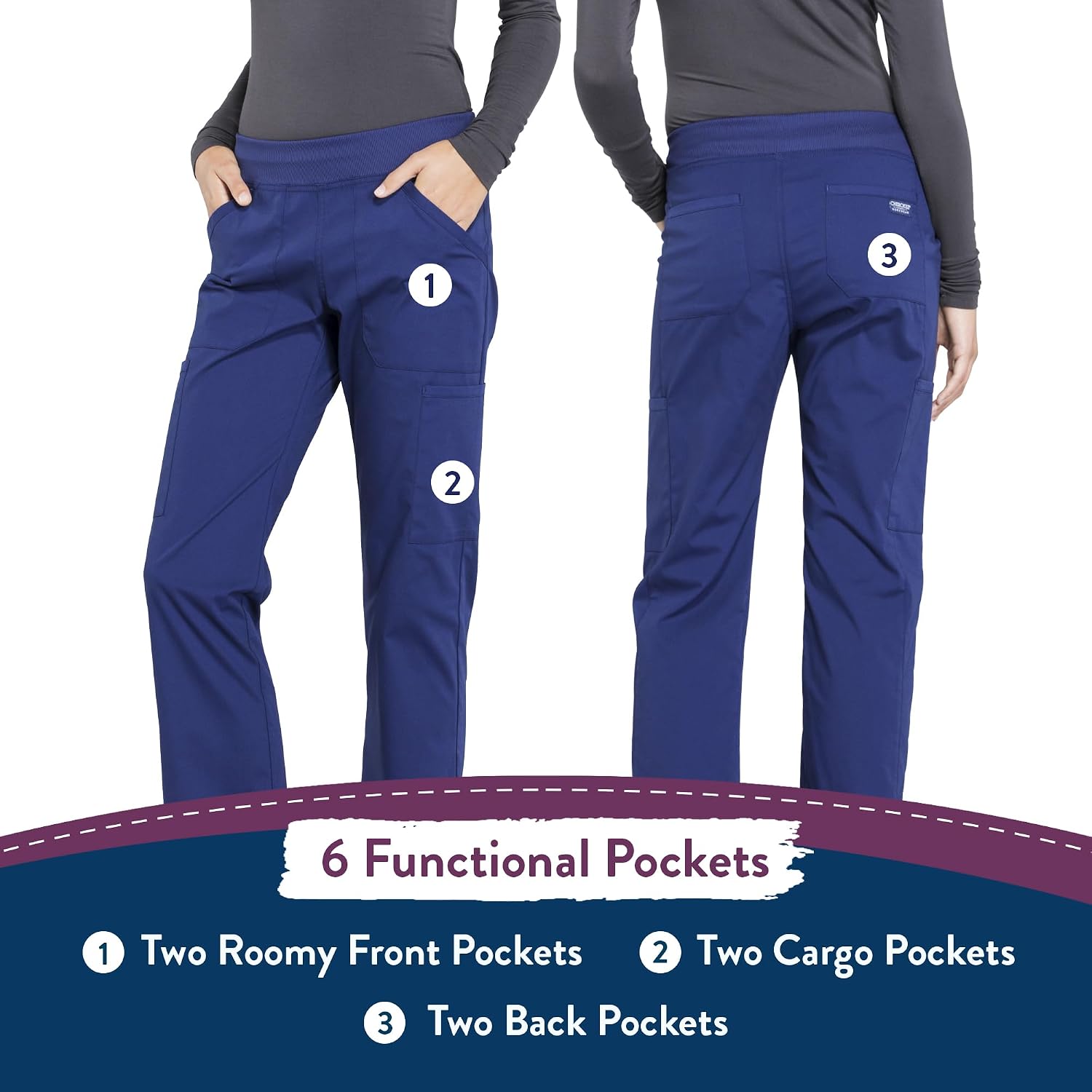 Thumbnail 6 de Cherokee WW170T Women's Scrub Pants with 2-Way Stretch and Six Pockets