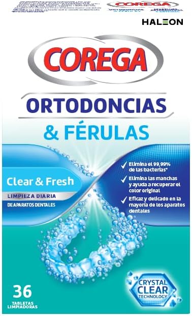 Detalle de Corega Tabletas Limpiadoras para Ortodoncias y Férulas 🦷, 36 Tabletas
