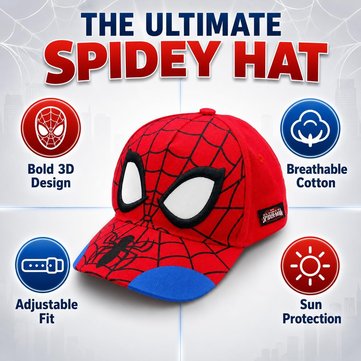 Thumbnail 1 de Marvel Accessory Supply Spider-Man 3D Boy Hat for Kids