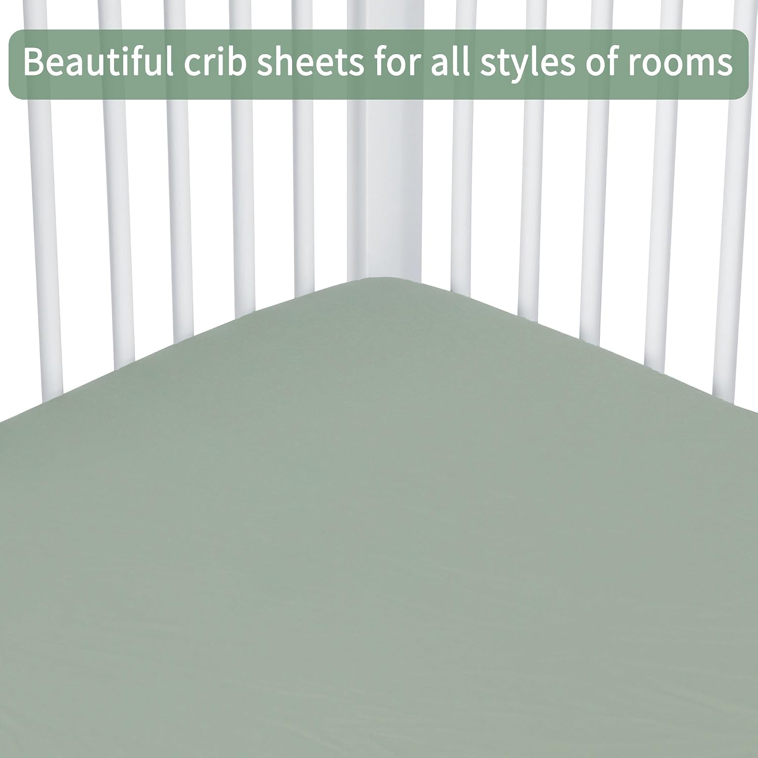 Detalle de GUNTAIL LQO6 Fitted Crib Sheets, 2-Pack Microfiber, Brown & Green