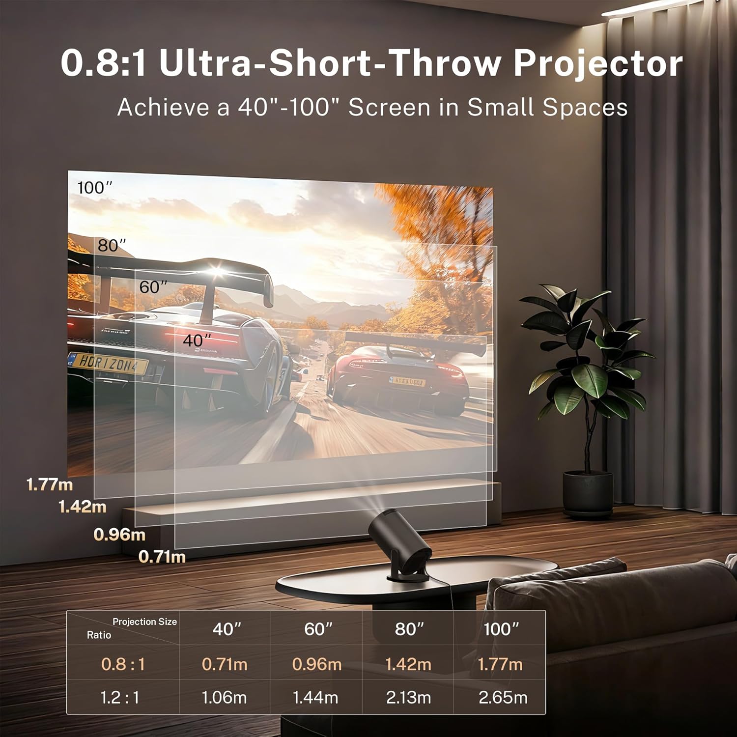 Thumbnail 2 de LYNCAS T OptiBarrel 500 Mini Beamer 4K mit WiFi 6, Bluetooth 5.4 und Android 14