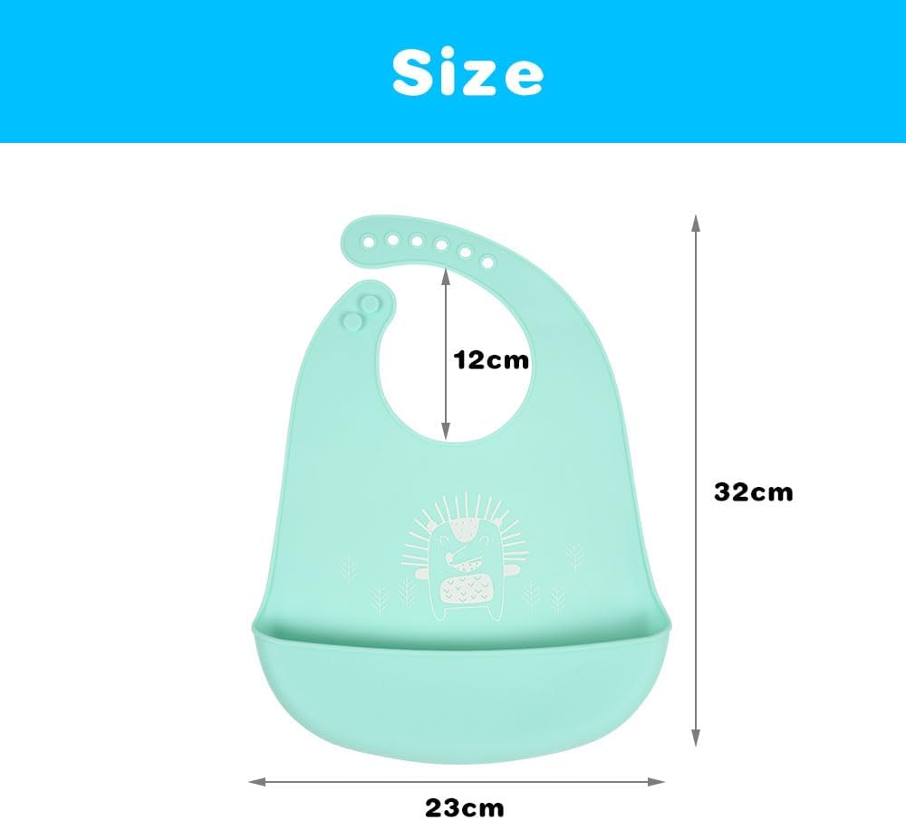 Thumbnail 1 de Vicloon Bavaglino in Silicone con Vaschetta di Raccolta (2 pezzi) – Orso e Riccio, senza BPA