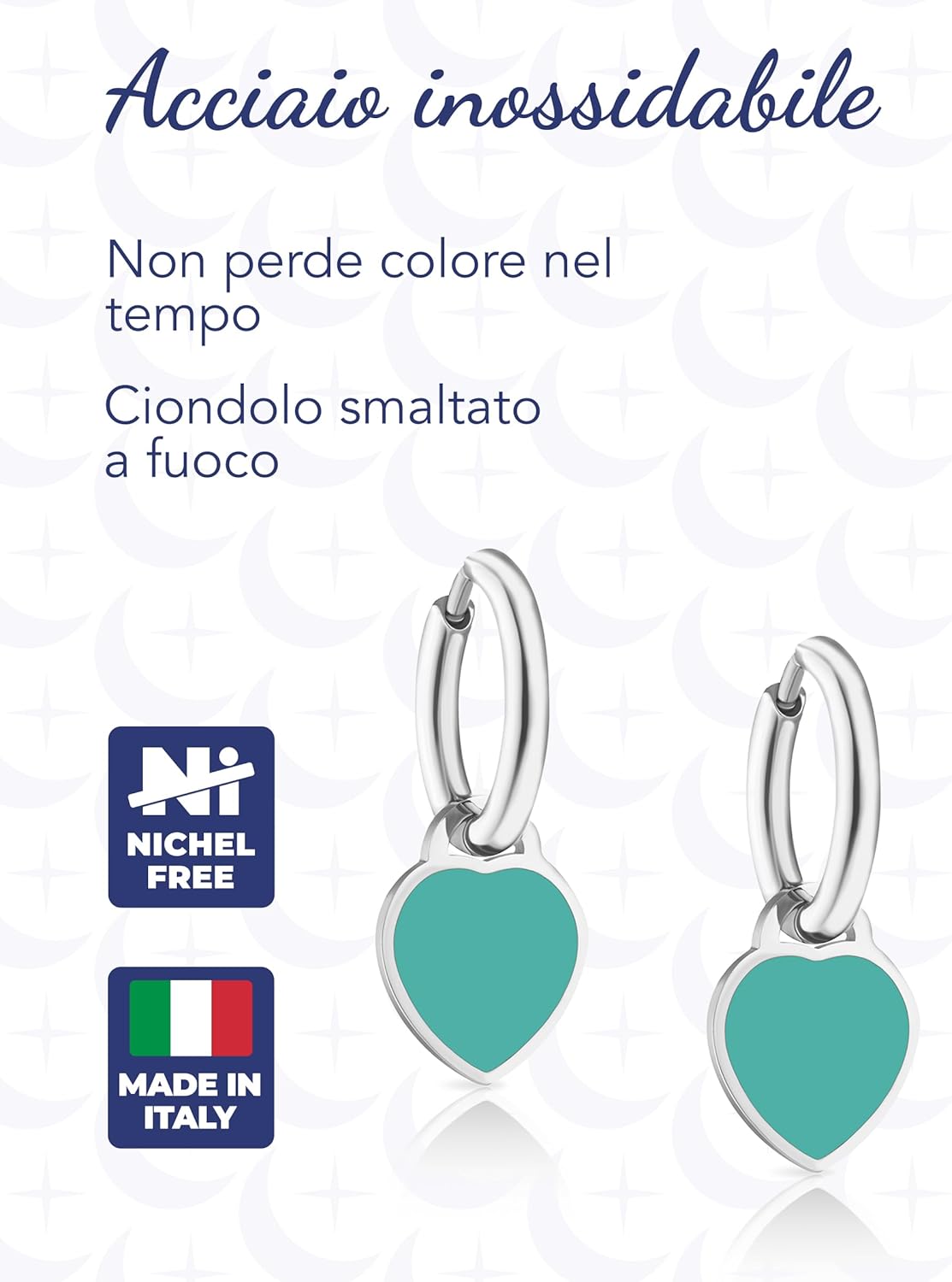Thumbnail 2 de inSCINTILLE Cuore Rock: orecchini da donna in acciaio inox con pendente cuore colorato