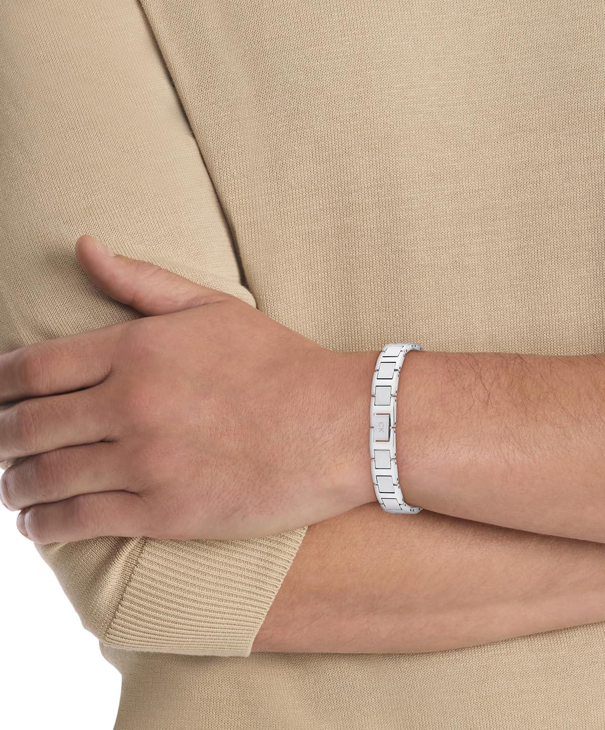 Detalle de Calvin Klein Gliederarmband Herren ENHANCE aus Edelstahl – 195 mm Innenumfang, verstellbar