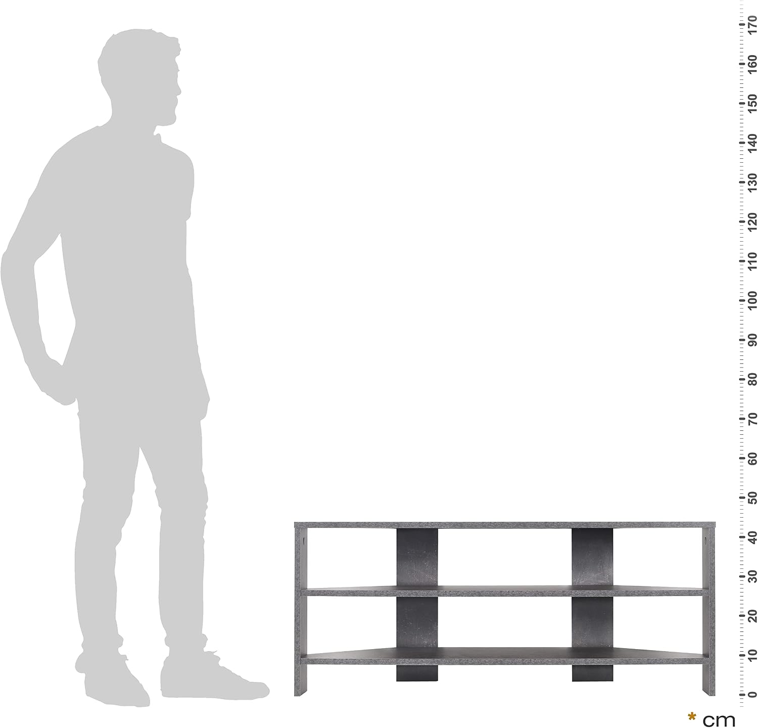 Thumbnail 4 de RICOO Mueble de TV Salon WM069-BG 110x45x36 cm, Gris Cemento