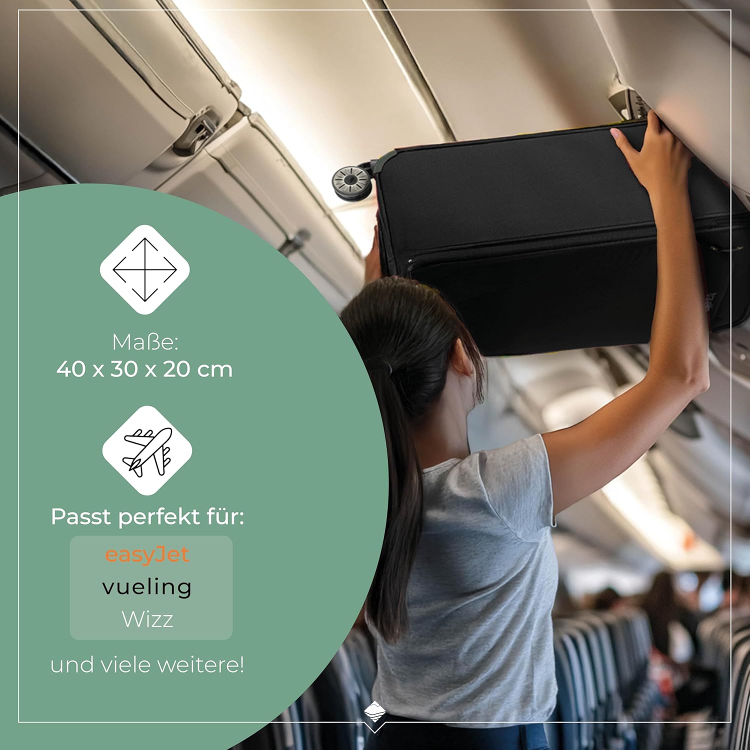Detalle de Travelite Jetpack Handgepäck Koffer 40x30x20 cm – ultraleicht, 21 Liter, für EasyJet & Vueling