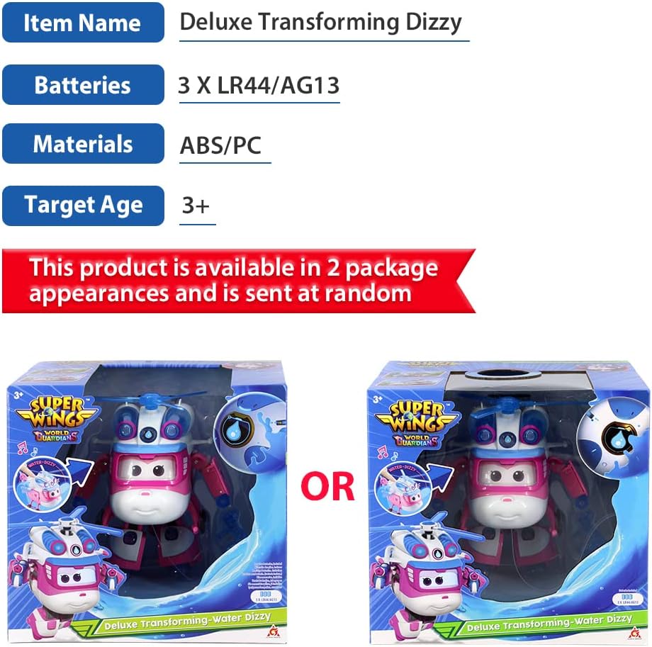Detalle de Super Wings Dizzy Deluxe Transforming: aereo -> robot in 10 passi, luci e suoni, 6