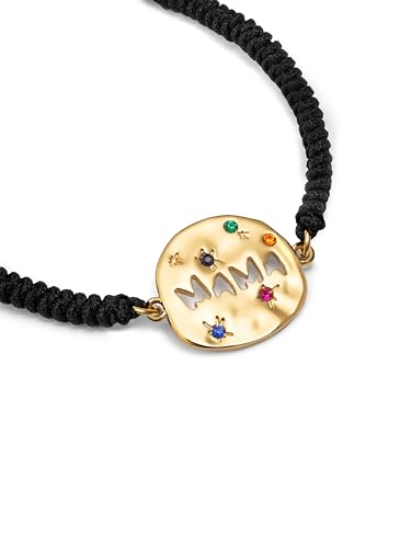 Thumbnail 2 de SINGULARU Pulsera Mamá Colors – Latón con baño en oro 18 Kt y circonitas, longitud ajustable 16–24 cm
