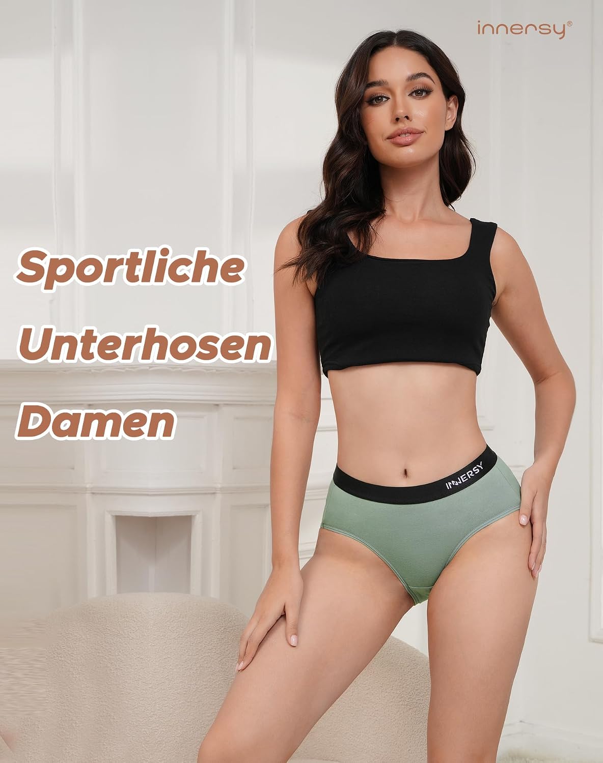 Detalle 2 de INNERSY Slip Damen 6er Pack Baumwolle