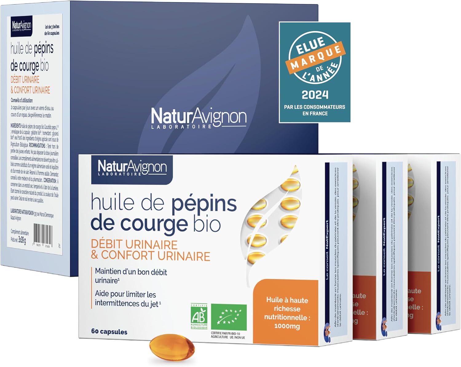 Detalle 2 de NaturAvignon Huile de Pépins de Courge 1000 mg