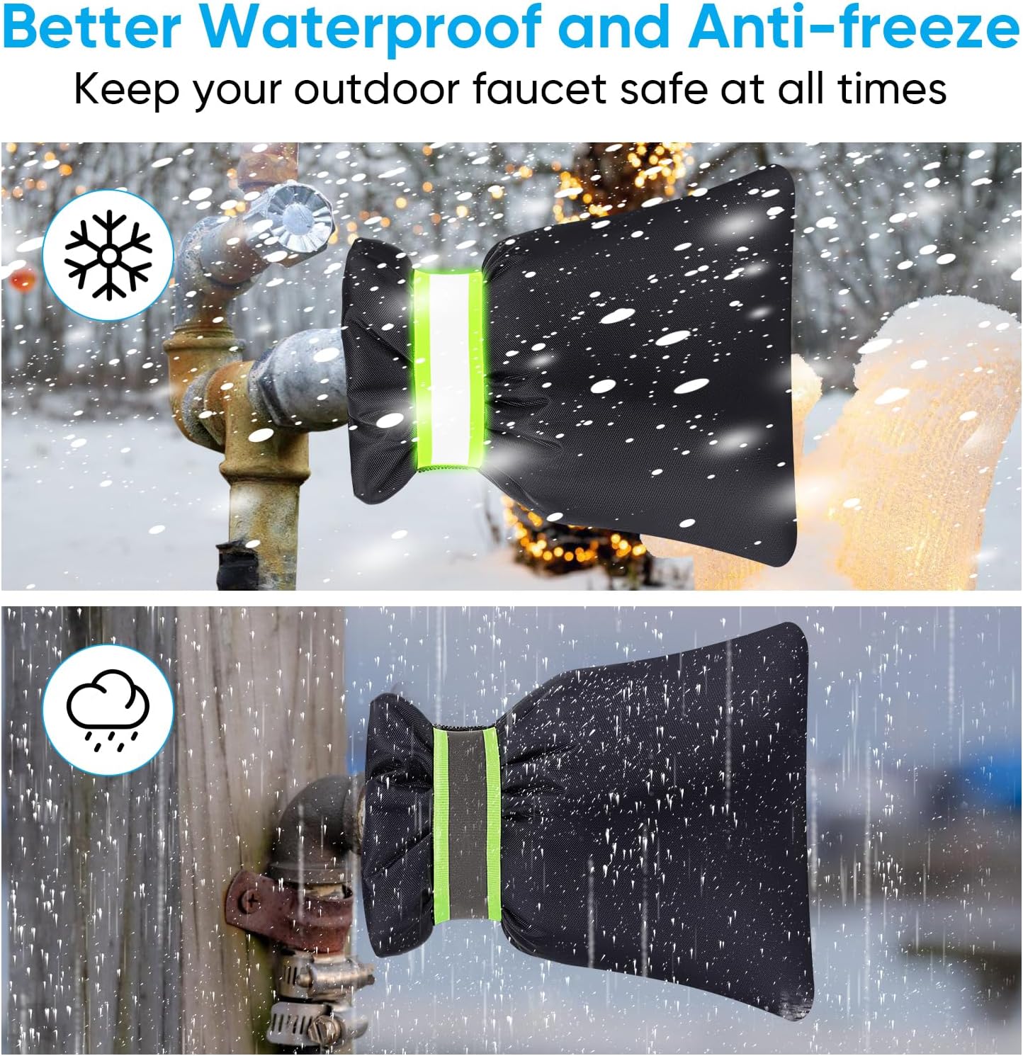 Detalle de Hometopia Faucet Covers 788e2, 4-Pack Waterproof Outdoor Spigot Covers