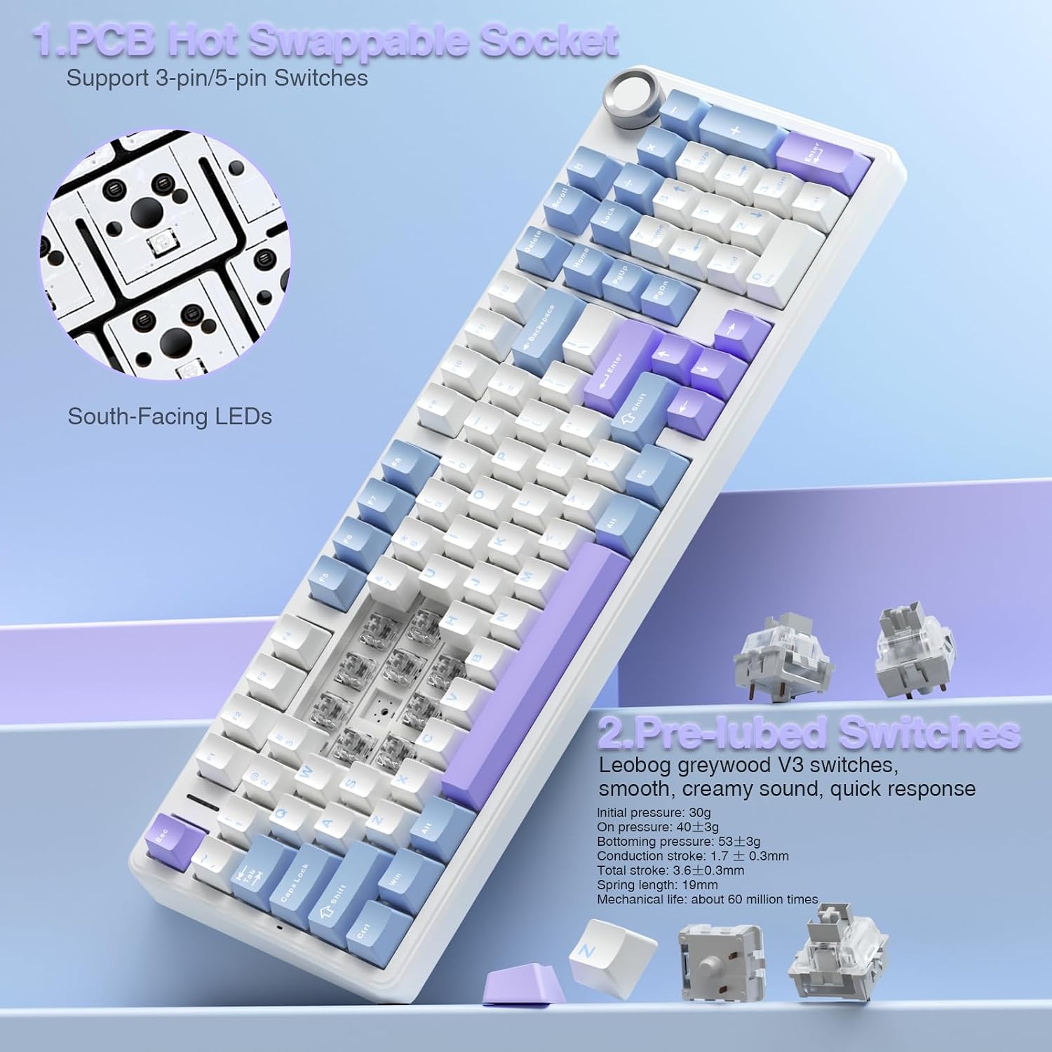 Thumbnail 6 de AULA F99 Pro Wireless Mechanical Keyboard