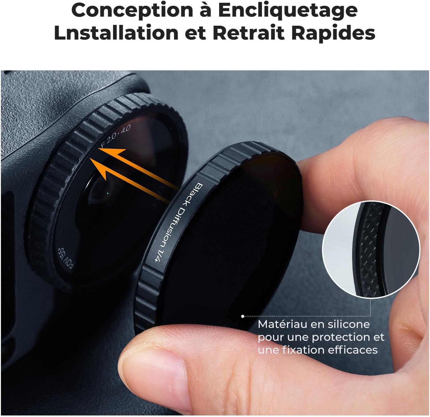 Thumbnail 5 de K&F CONCEPT Filtre Black Diffusion 1/4 Snap On pour Osmo Action 6