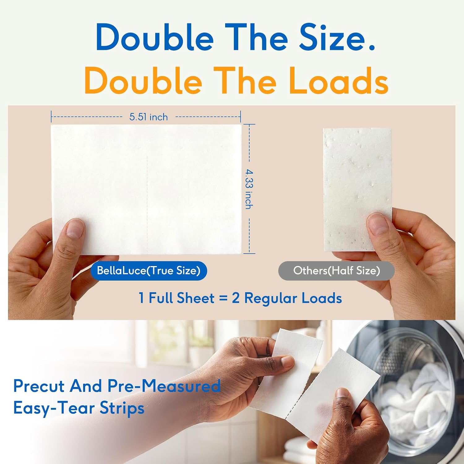 Detalle 2 de BellaLuce BLLC0001 Laundry Detergent Sheets, Fresh Linen, 240 Loads