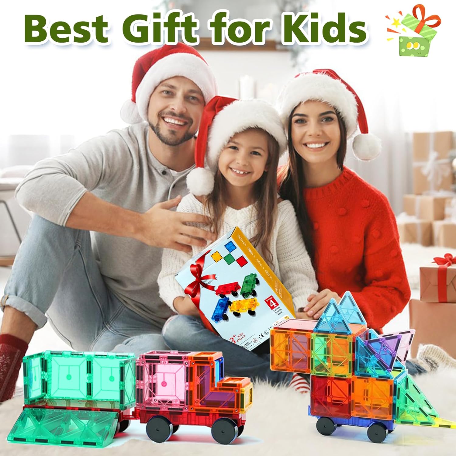 Thumbnail 6 de Magnetic Tiles Cars Building Blocks Set (4-pc) – Car Bases for Magnetic Tile Road Play