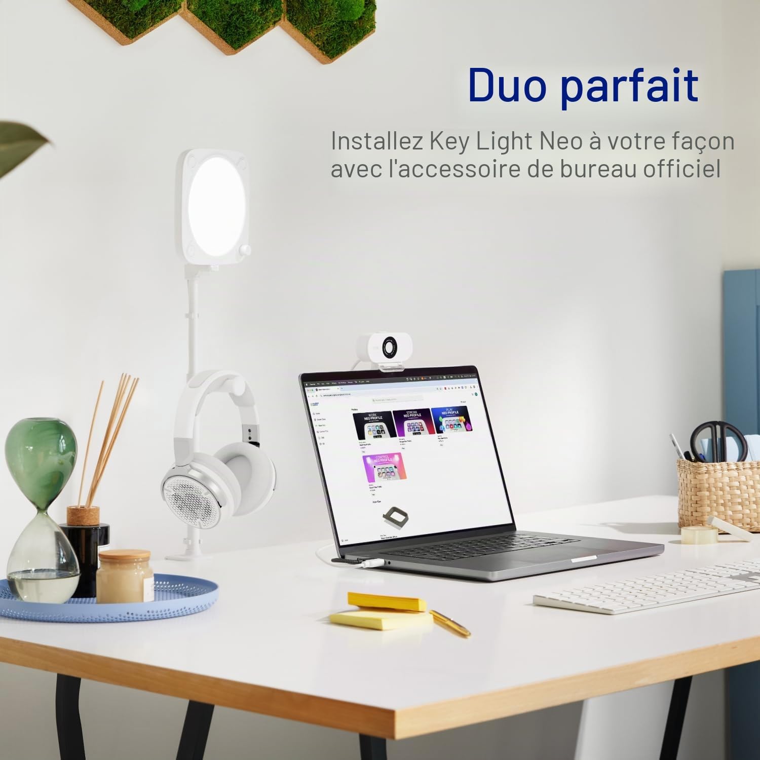 Detalle de Elgato Clamp pour Key Light Neo – Support de bureau sur bord, réglable et pratique