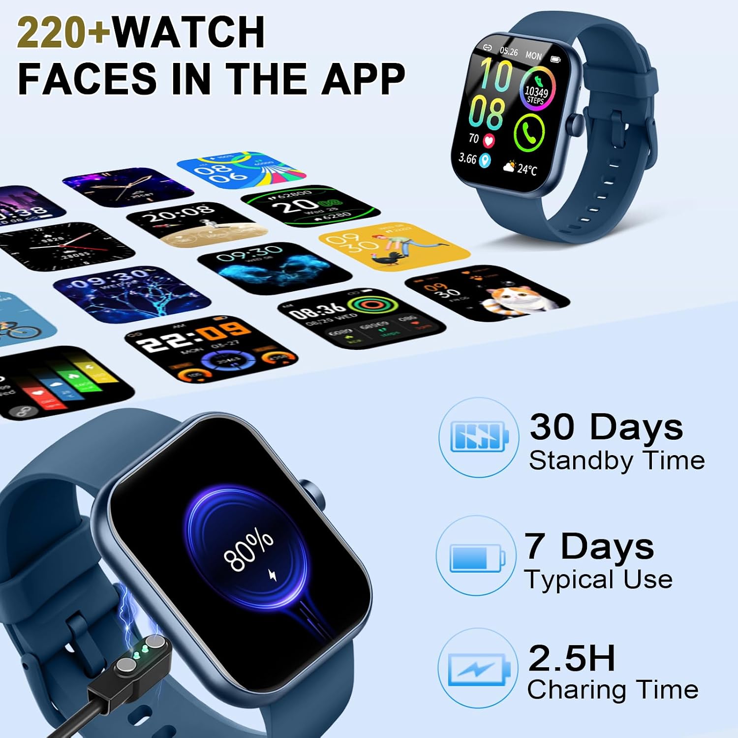 Thumbnail 6 de Jugeman Smart Watch for Men & Women: 1.96-inch Calls, 113+ Sports Modes, IP68 Waterproof