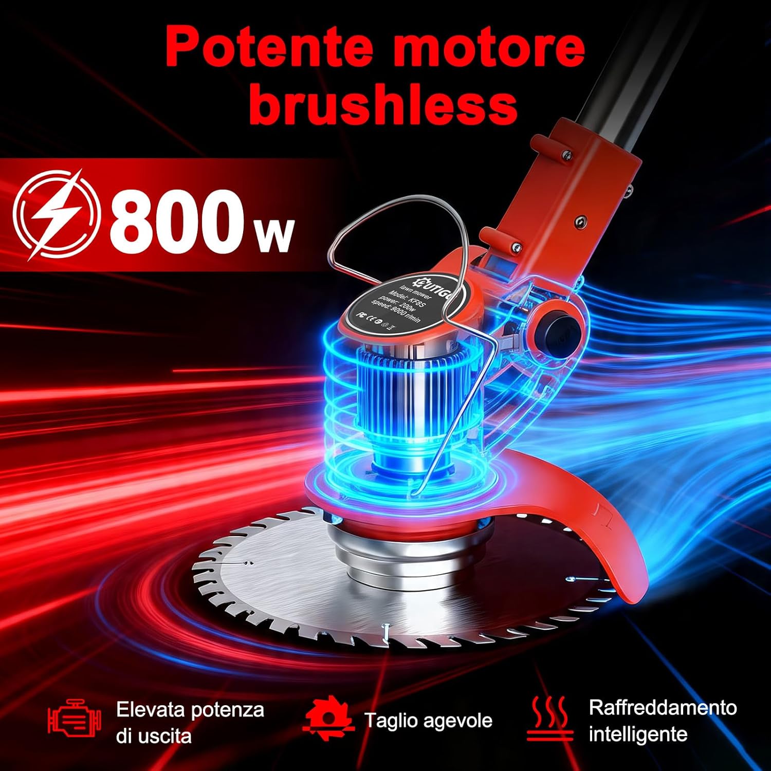 Thumbnail 1 de OUTIGO tosaerba a batteria con 2 batterie da 21 V e 4 lame, triplo pieghevole