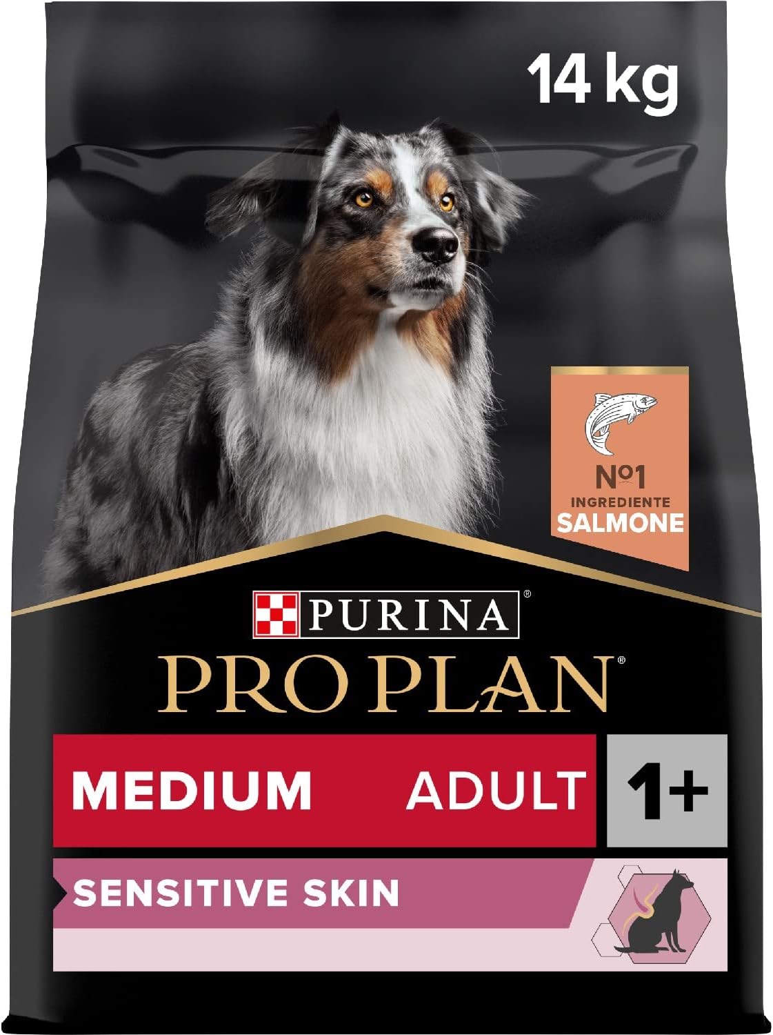 Detalle de Purina Pro Plan Optiderma Medium Adult Crocchette per Cane con Salmone 14kg