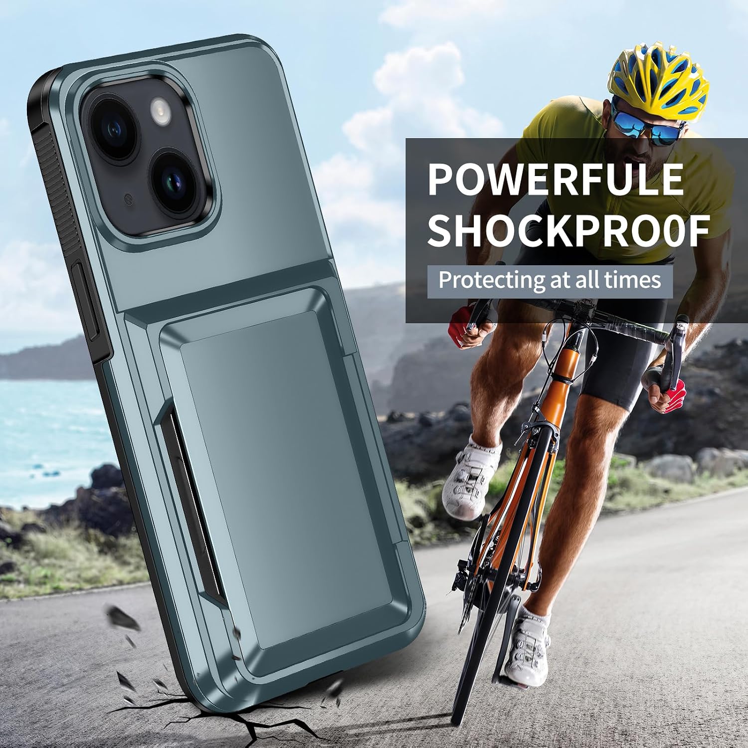 Thumbnail 6 de Aolcev iPhone 14 Case with Card Holder: Slim Wallet meet Heavy-Duty Protection