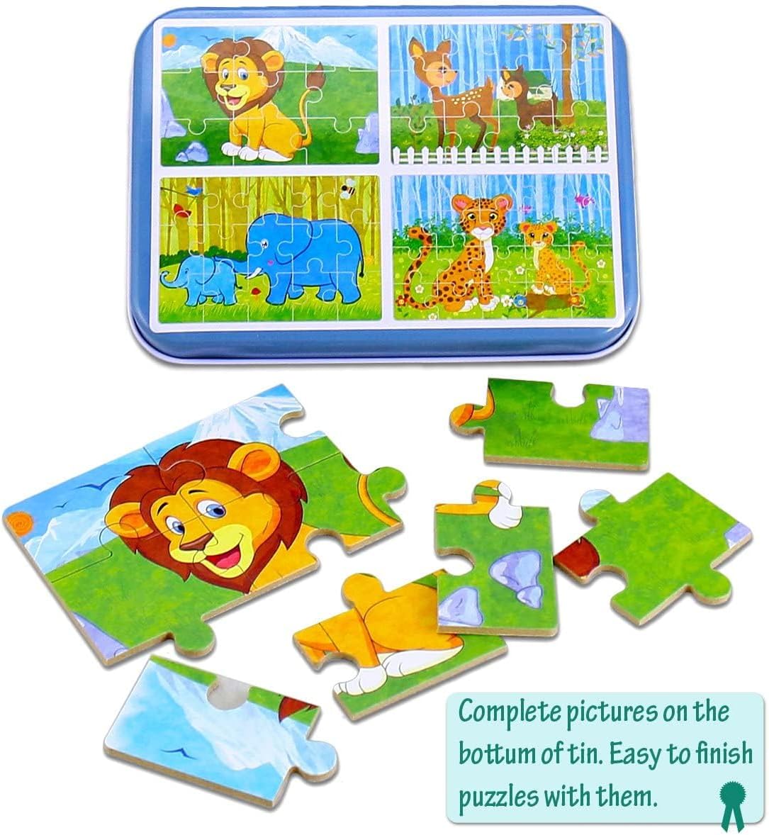 Thumbnail 3 de JMANNI Animal Jigsaw Puzzles, 4-in-1 Set