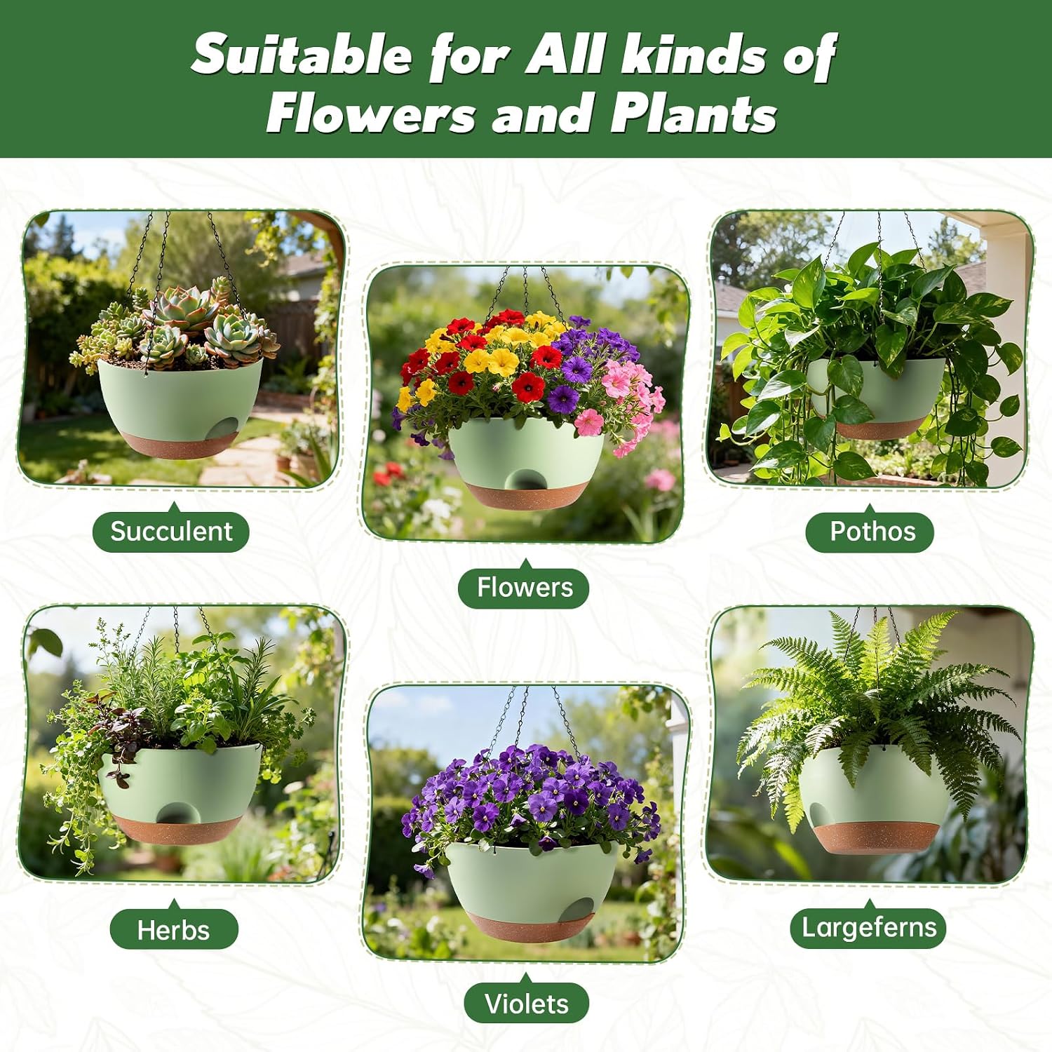 Thumbnail 5 de WUCEIAUU Hanging Planters, 8-Inch