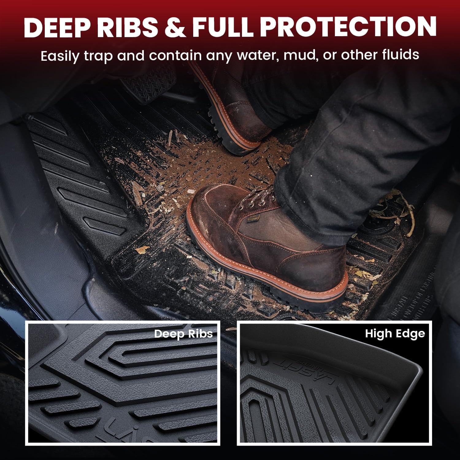 Detalle 2 de LASFIT Floor Mats and Cargo Liner for 8-Seat SUVs
