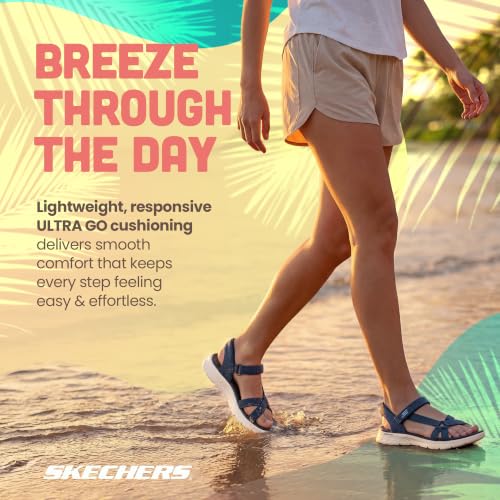 Detalle 2 de Skechers GO WALK FLEX SANDAL ILLUMINATE para mujer – Navy