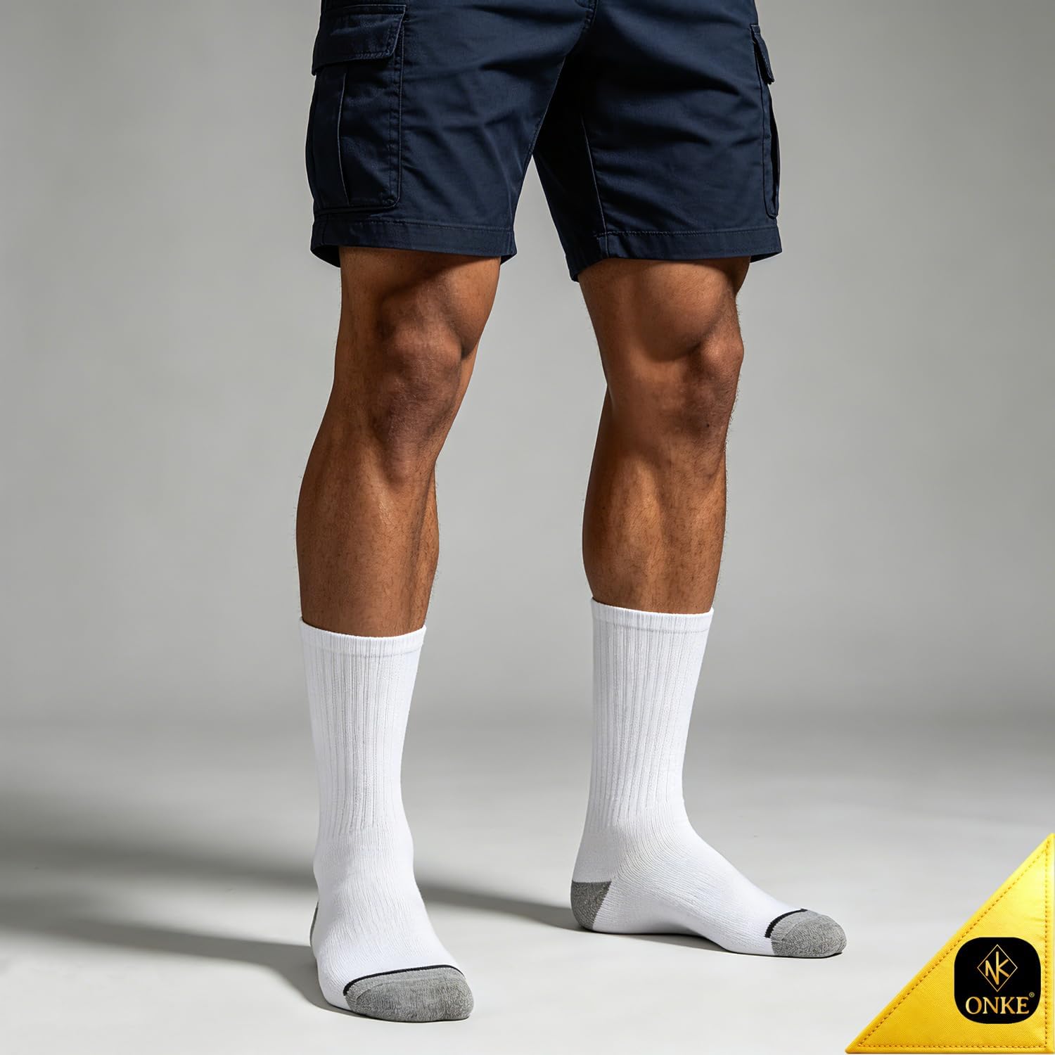 Detalle de ONKE Max Full Cushion Crew Socks for Steel Toe Work Boots (Moisture Wicking, Odor Control)