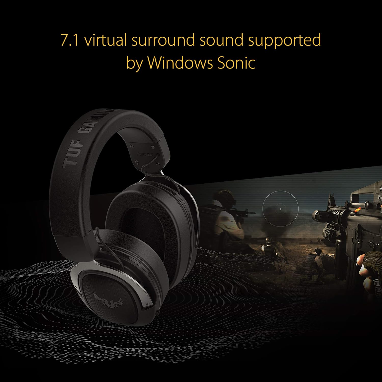 Detalle de Casque gaming ASUS TUF Gaming H3 Gun Metal avec surround virtuel 7.1