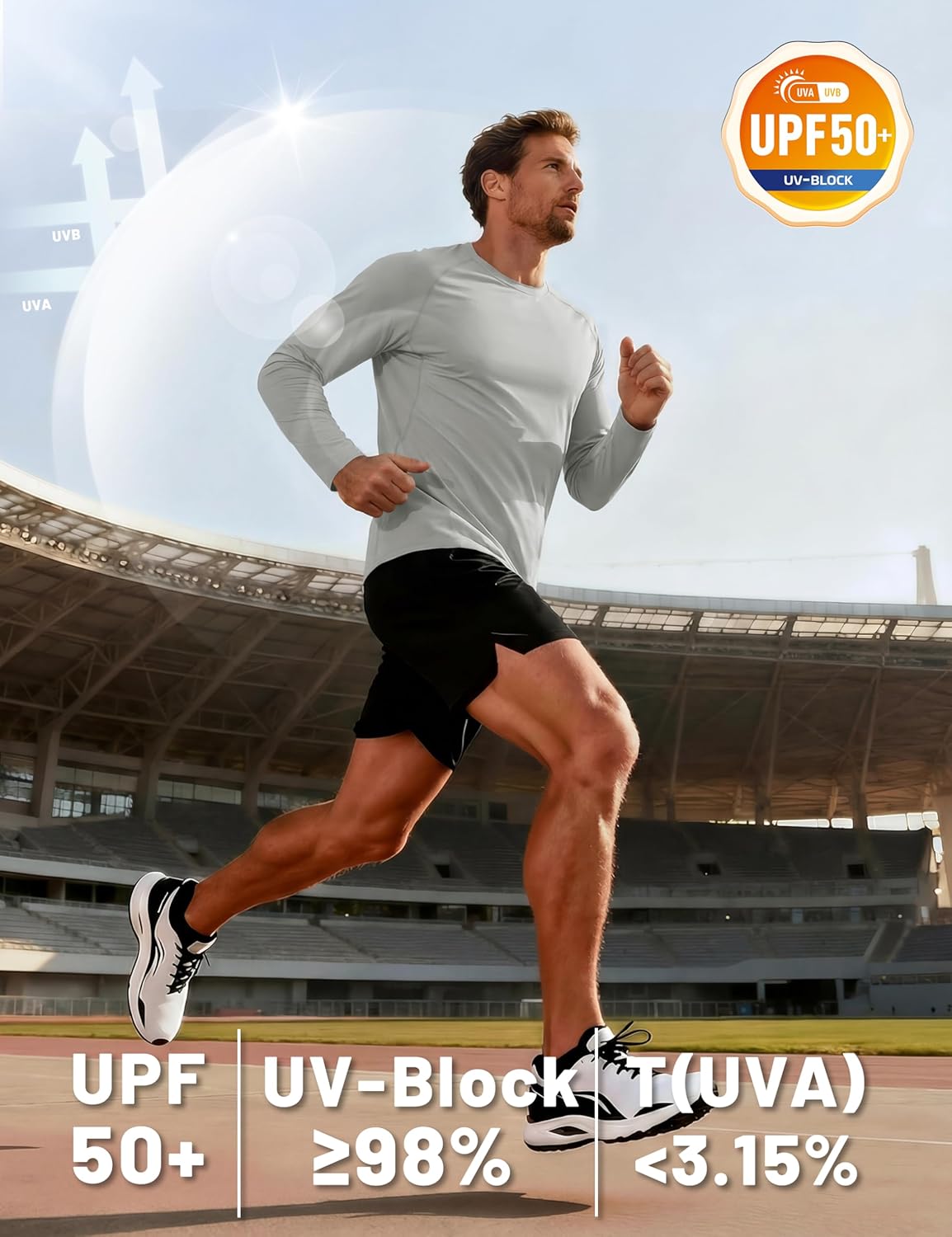 Thumbnail 2 de TACVASEN Herren UPF 50+ UV-Sonnenschutz Langarmshirt (Rashguard) für Outdoor