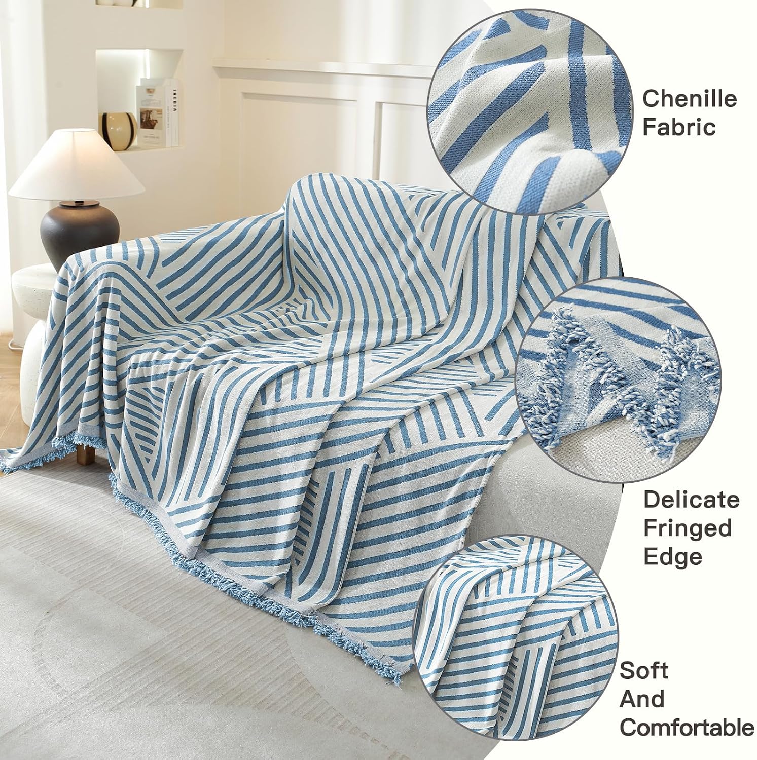 Thumbnail 3 de YSTELLAA Funda Sofa 1 Plaza 180×230 Azul-Line