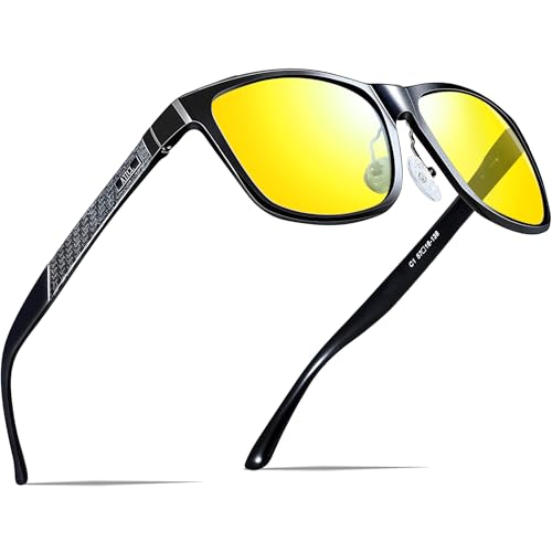 Detalle de ATTCL Hombre Gafas de conducción nocturna Night Vision 8587 (marco Al-Mg, lentes amarillas)