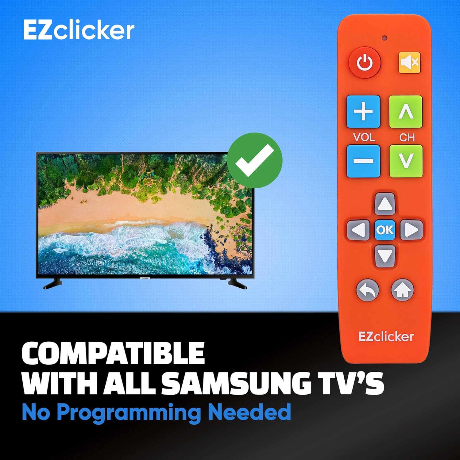 Thumbnail 2 de EZClicker Samsung Replacement TV Remote — Big Button, Easy to Use (Orange)
