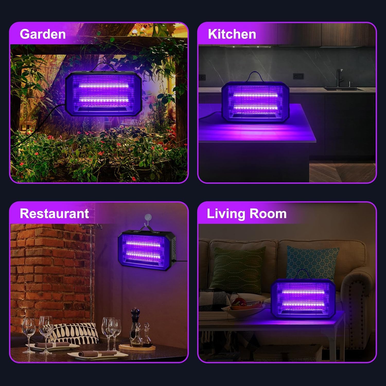 Thumbnail 6 de Lampada Antizanzare 4200V con doppio LED UV e griglia di sicurezza: efficace, senza sostanze chimiche