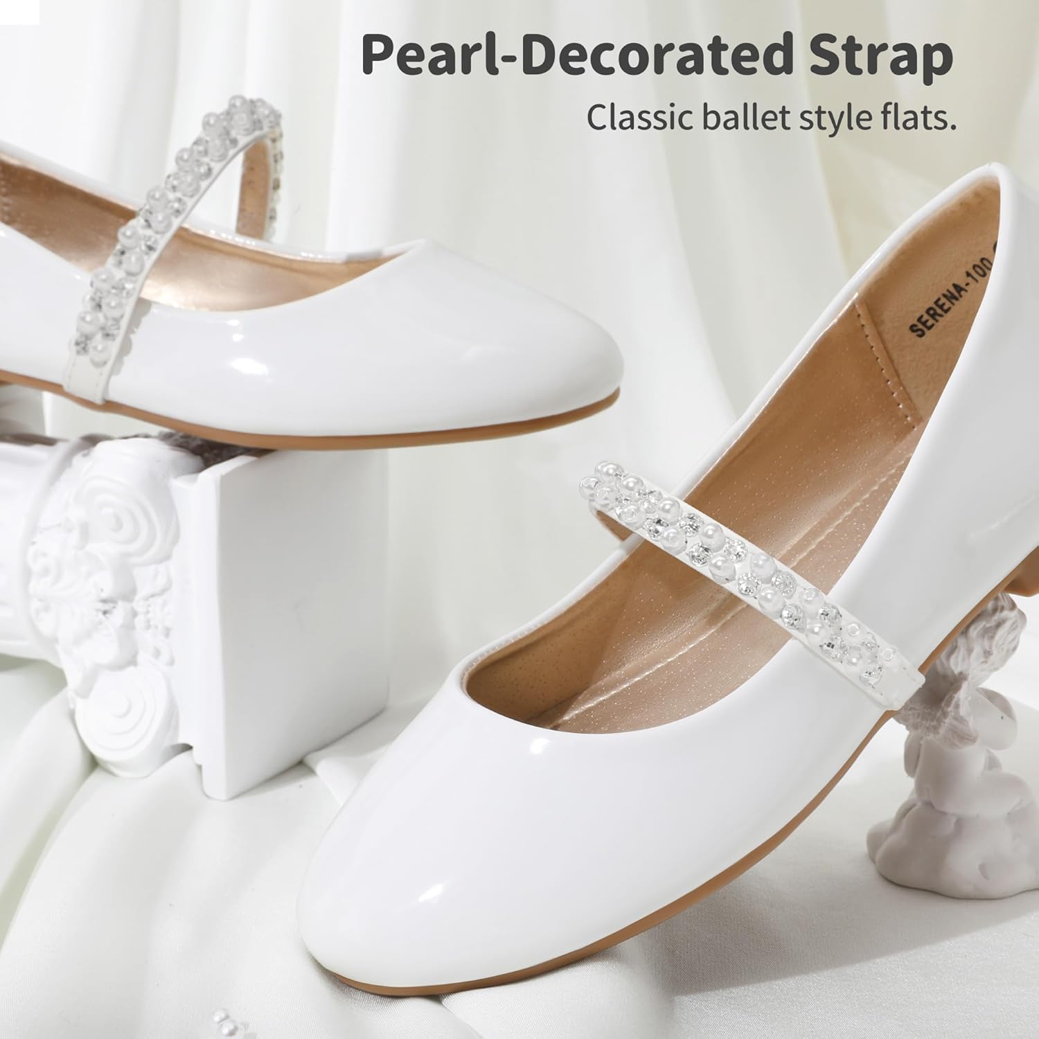 Thumbnail 3 de DREAM PAIRS Mädchen Mary Jane Strap Flache Schuhe – elegante Ballerinas mit Perlenriemen