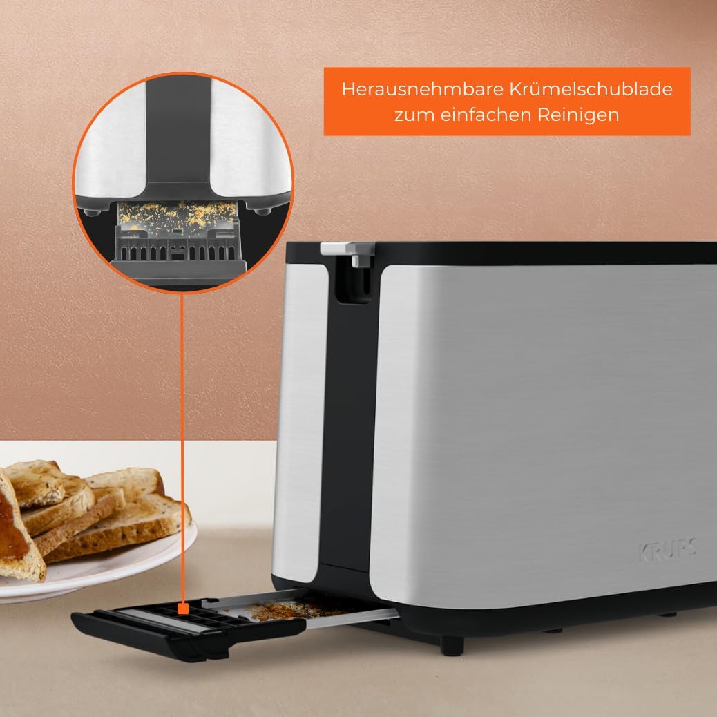 Thumbnail 5 de Krups KH442D Control Line Premium Toaster mit 2 kurzen Schlitzen und Brötchenaufsatz (6 Bräunungsgrade, 850 W)