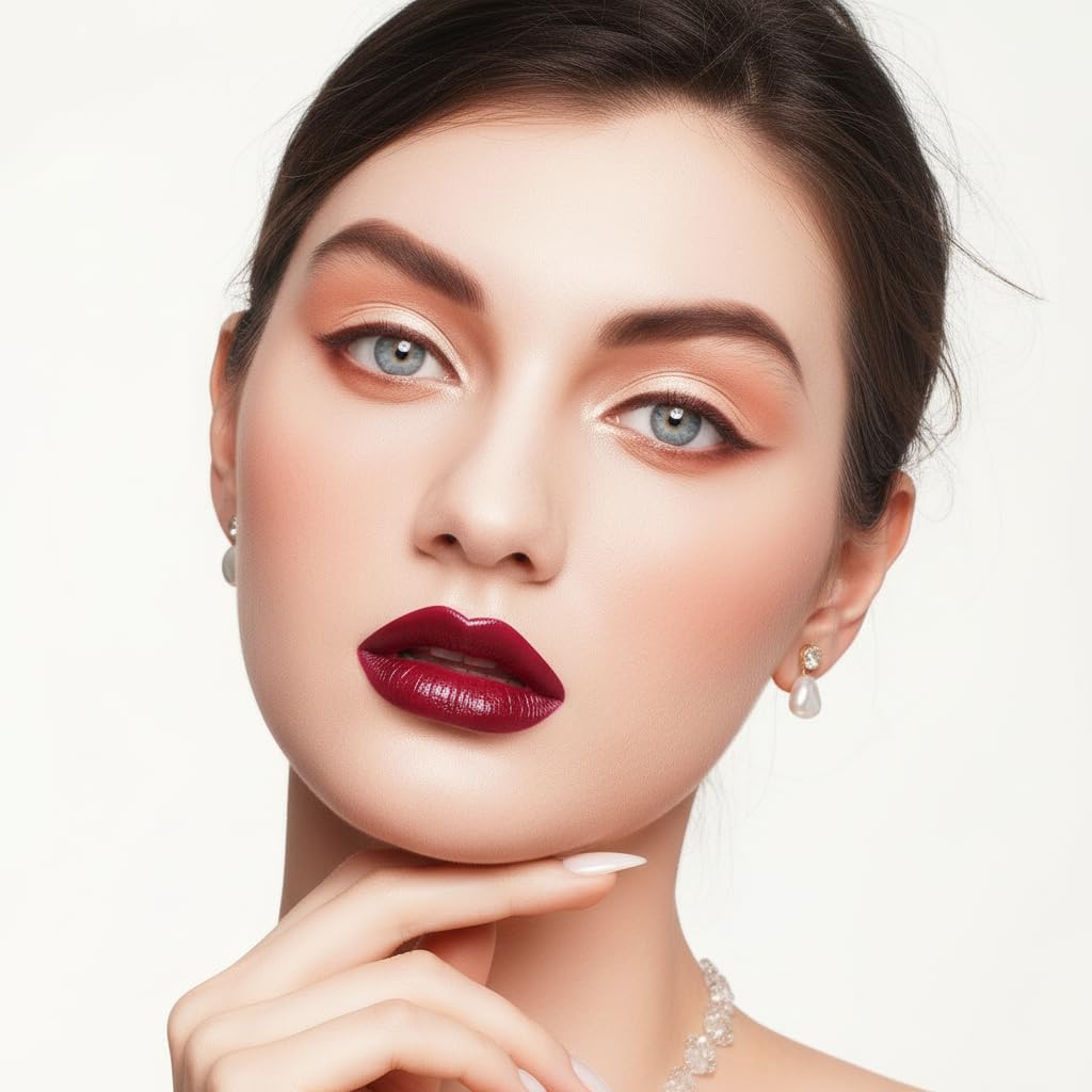 Detalle 2 de Oulac Burgunder Pflegender Lippenstift – rot Matte mit Satin-Finish, pflegend & vegan (SG13)