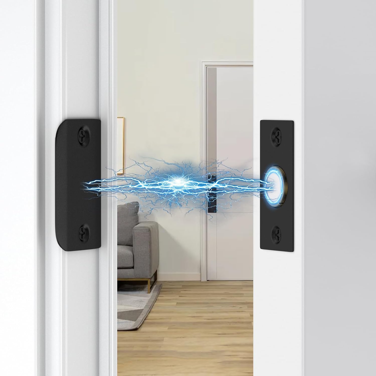 Thumbnail 1 de Closet Door Ball Catch, Magnetic Ball Jiayi 4 Pack – Black, Adjustable Top-of-Door Latch for Invisible Closets and Pantries