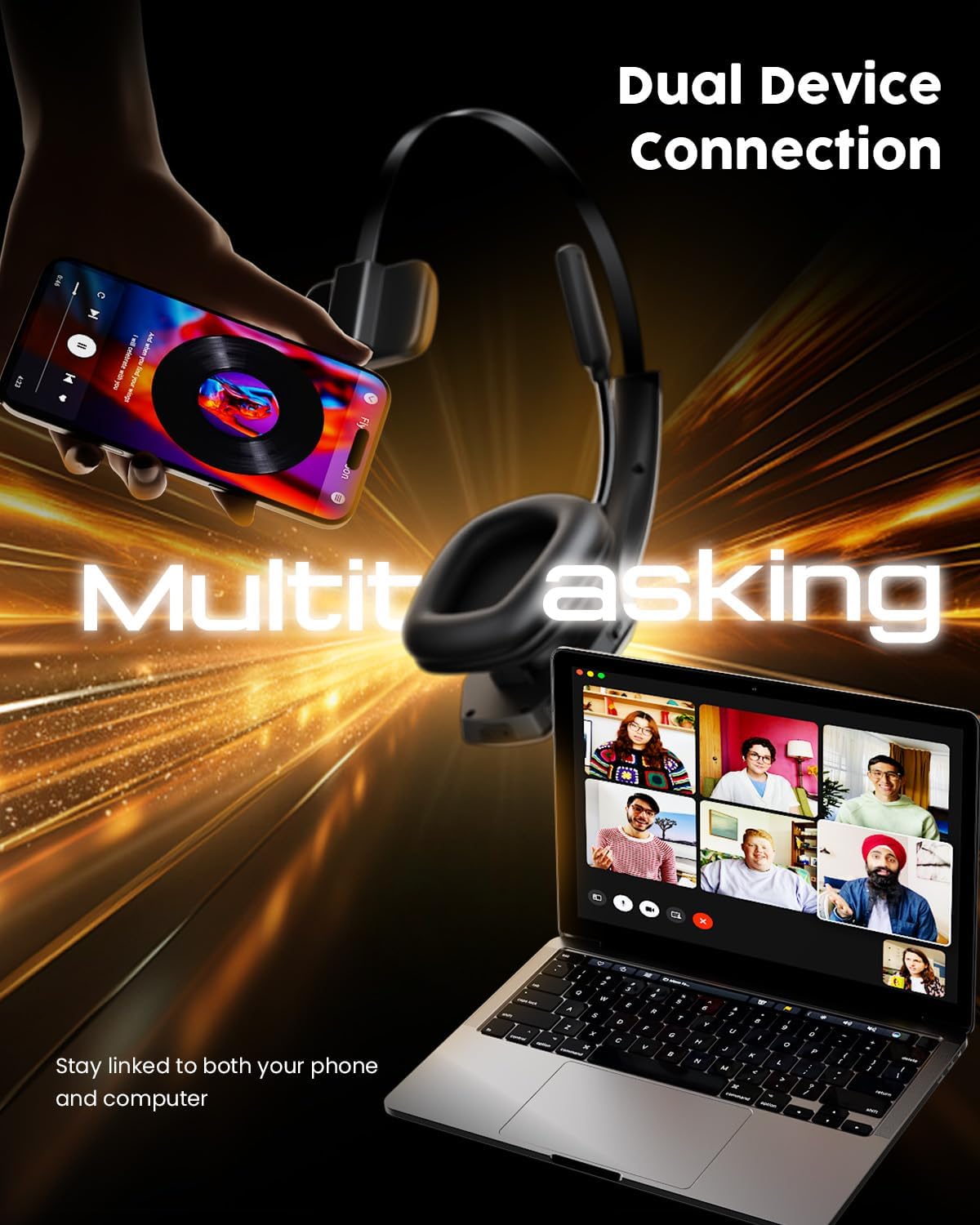 Detalle 2 de OTYHVV Trucker Bluetooth Headset with Charging Base