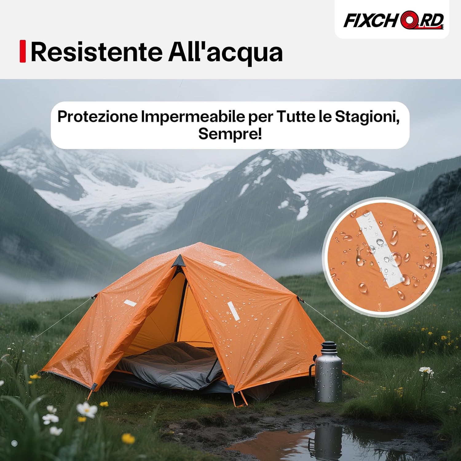 Thumbnail 3 de FIXCHORD Nastro adesivo in tessuto impermeabile 25 mm × 50 m, bianco