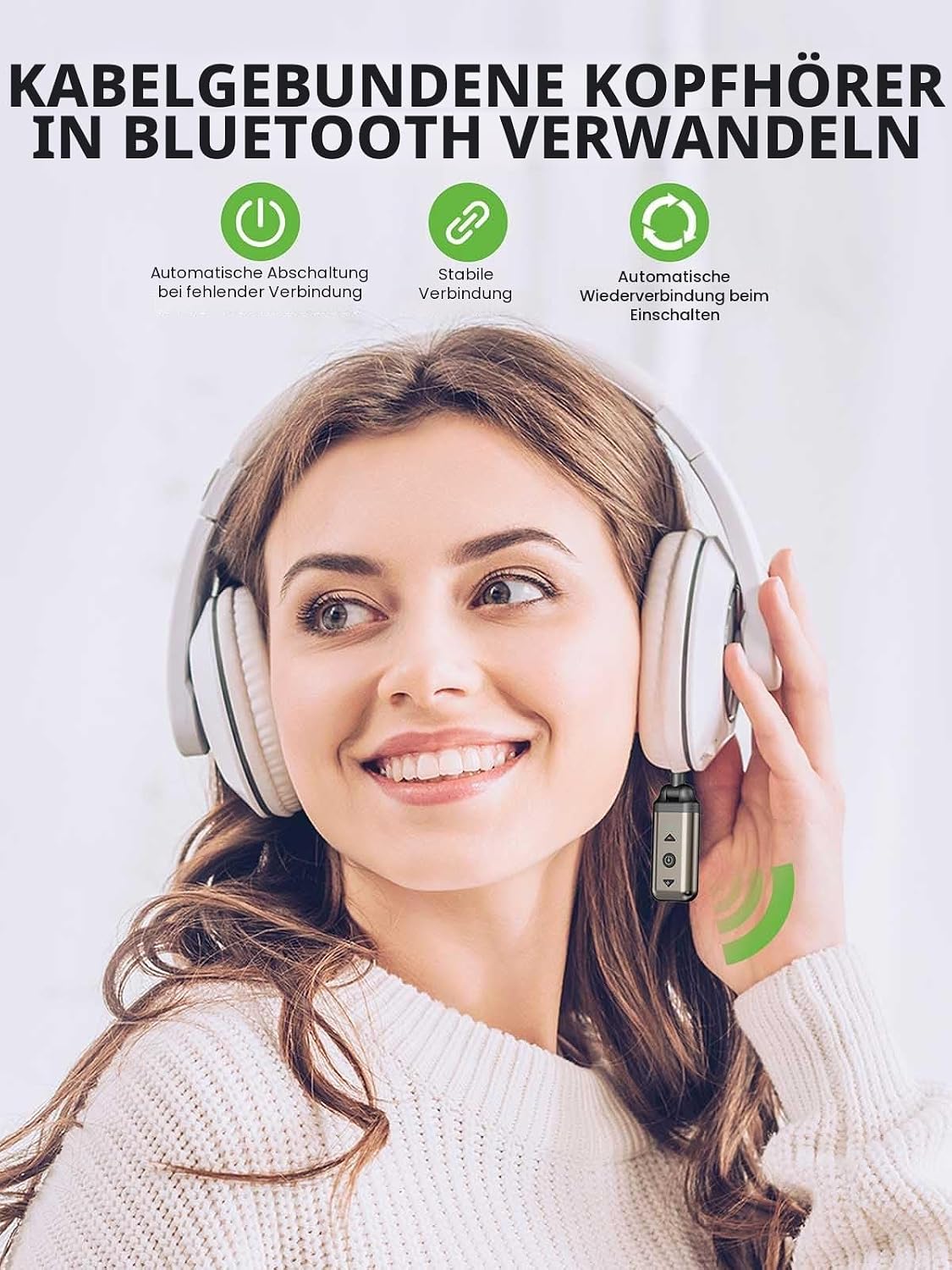 Thumbnail 6 de HVMLAK Air88 Aux Bluetooth 5.4 Adapter Auto – kabelloses Audio für unterwegs, rotierender 3.5 mm Anschluss