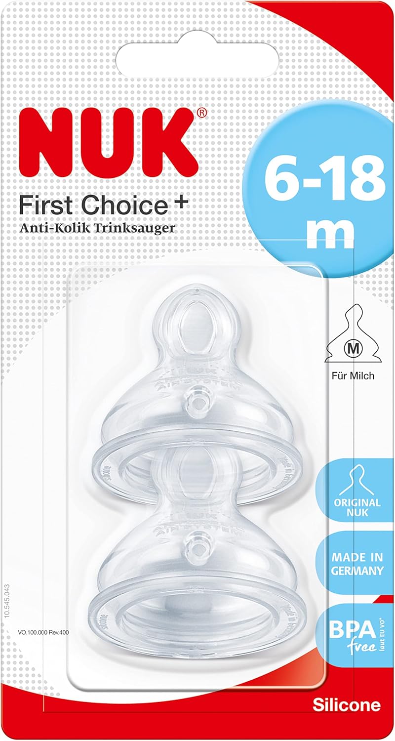 Thumbnail 5 de NUK First Choice Babyflaschensauger (ab 6+ Monaten) Anti-Kolik, Silikon – klein, 2 Stück